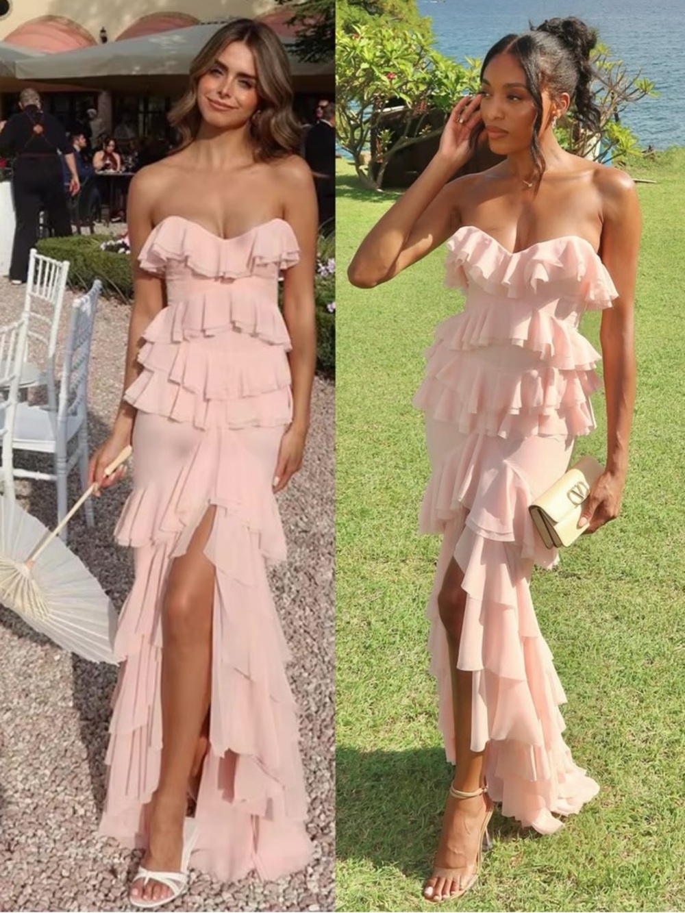 Michael Costello Revolve Oleksandra Strapless Gown Blush Nude Pink NEW with tags